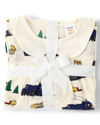Girls Train Flannel Ruffle Nightgown - The Polar Express™ x Gymboree - FAIR IVORY