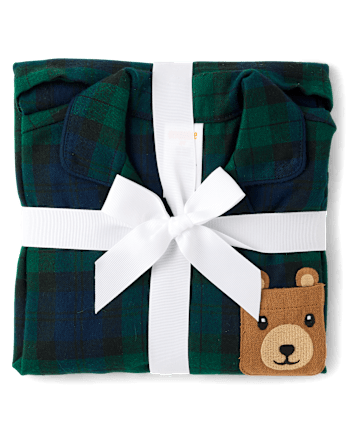 Baby Plaid Flannel One Piece Pajamas - FIR