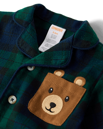 Baby Plaid Flannel One Piece Pajamas - FIR