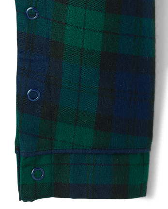 Baby Plaid Flannel One Piece Pajamas - FIR