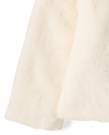 Girls Faux Fur Jacket - Tartan Remix - FAIR IVORY