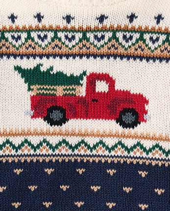 Baby Boys Truck Fairisle 2-Piece Sweater Set - Tartan Remix - TIDAL