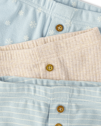Baby Boys Snowflake Pants 3-Pack - MULTI CLR