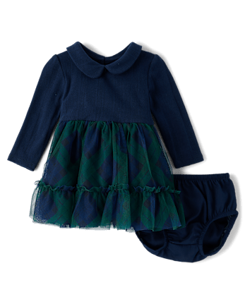 Baby Girls Plaid Pointelle Tutu Dress - Tartan Remix - TIDAL