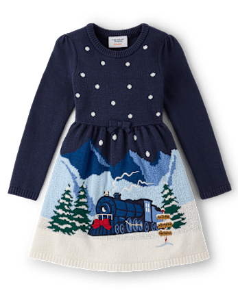 Girls Embroidered Train Sweater Dress - The Polar Express x Gymboree - TIDAL