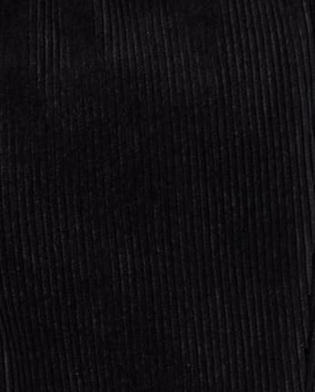 Girls Corded Velour Flare Leggings - Little Essentials - BLACK