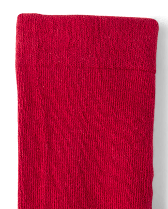 Girls Metallic Bow Tights - Tartan Remix - CRIMSON