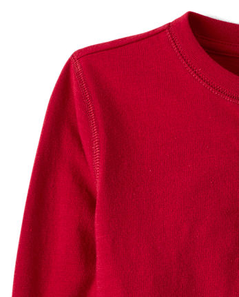 Boys Henley Top - Little Essentials - CRIMSON
