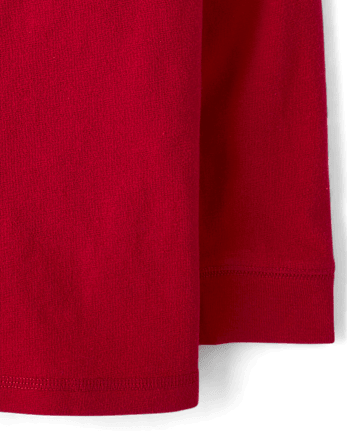 Boys Henley Top - Little Essentials - CRIMSON