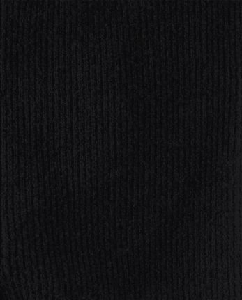 Girls Ribbed Sweater Leggings - Little Essentials - BLACK