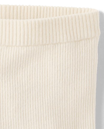 Girls Ribbed Sweater Leggings - Little Essentials - FAIR IVORY