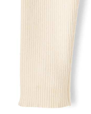 Girls Ribbed Sweater Leggings - Little Essentials - FAIR IVORY