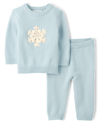 Baby Boys Crochet Snowflake 2-Piece Sweater Set - COSMIC LIGHT