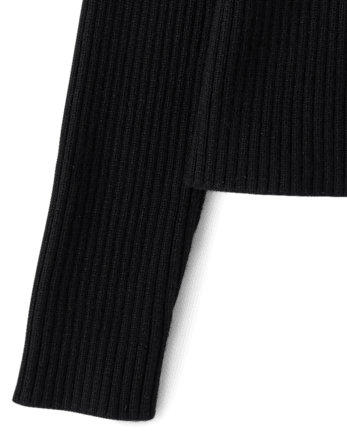 Girls Faux Fur Collar Cardigan - Tartan Remix - BLACK