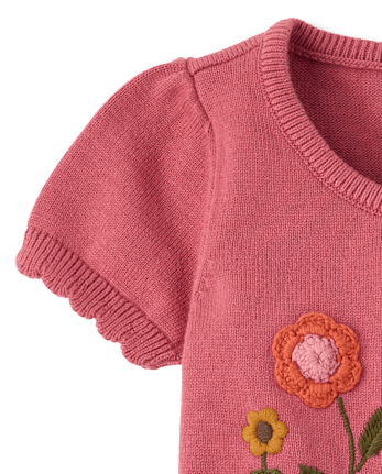 Girls Crochet Floral Sweater Tutu Dress - The Harvest Edit - S/D SHORTCAKE