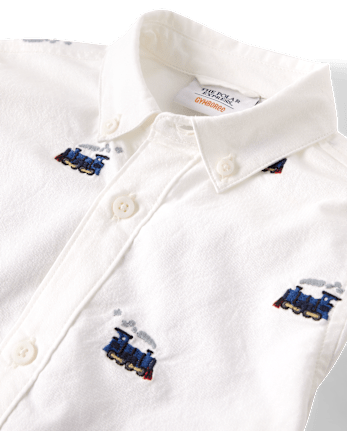 Chemise boutonnée brodée pour garçon - Le Pôle Express™ x Gymboree - SIMPLYWHT