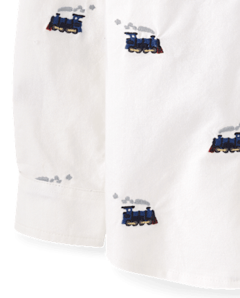 Chemise boutonnée brodée pour garçon - Le Pôle Express™ x Gymboree - SIMPLYWHT