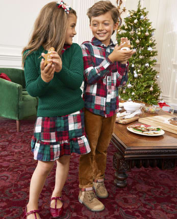 Coordinating Sibling Outfits - Christmas Cabin