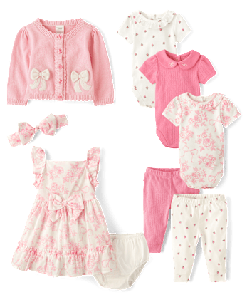 Baby Girls Pink Floral Gift Set - Homegrown by Gymboree Collection