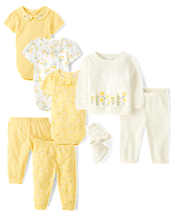 Baby Girls Yellow Floral Gift Set - Homegrown by Gymboree Collection