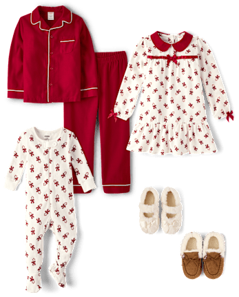 Coordinating Kids Pajamas - Candy Cane Gymmies Collection