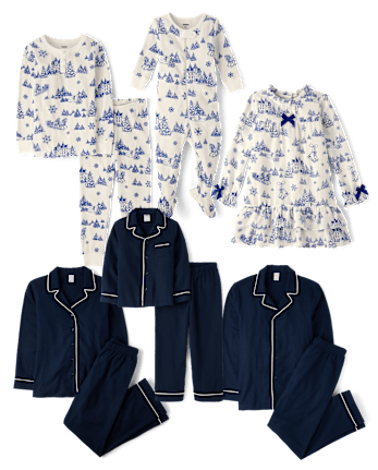 Coordinating Kids Pajamas - Winter Toile Gymmies Collection