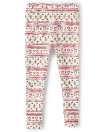 Girls Embroidered Sleigh Top And Gingerbread Fairisle Leggings Set - Gingerbread House