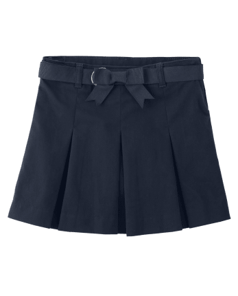 Girls Stain And Wrinkle Resistant Pleated Skort 2-Pack - Uniform