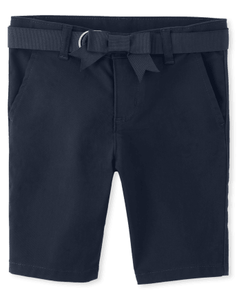 Girls Stain And Wrinkle Resistant Chino Shorts 2-Pack - Uniform