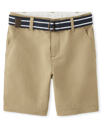 Boys Stain And Wrinkle Resistant Chino Shorts 2-Pack - Uniform