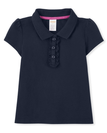 Girls Stain Resistant Ruffle Polo 4-Pack - Uniform