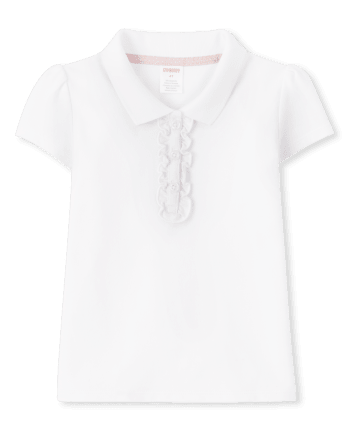 Girls Stain Resistant Ruffle Polo 4-Pack - Uniform