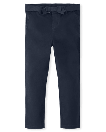 Girls Stain And Wrinkle Resistant Chino Pants 2-Pack - Uniform