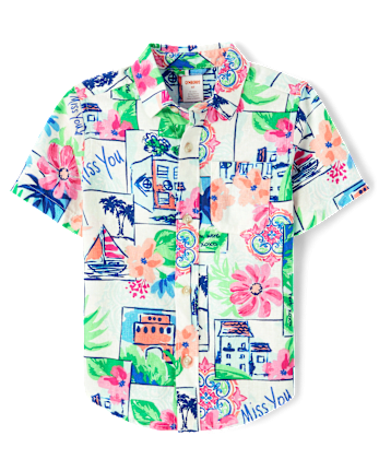 Boys Vacation Linen-Blend 2-Piece Outfit Set - Italian Riviera