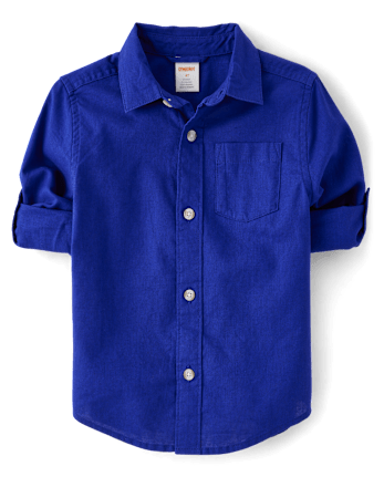 Kids Roll Cuff Linen-Blend 2-Piece Outfit Set