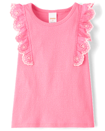 Girls Eyelet Flutter Top 3-Pack - Little Essentials
