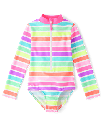 Girls Floral Rainbow 2-Piece Swim Set - Swim