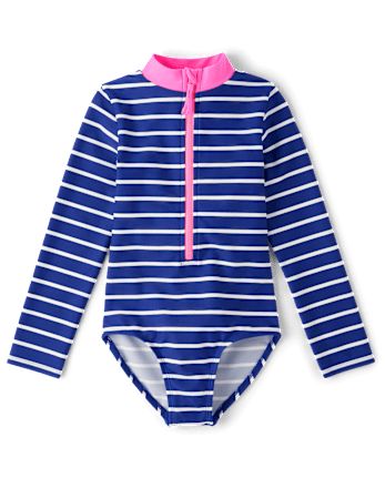 Girls Striped 2-Piece Swim Set - Swim