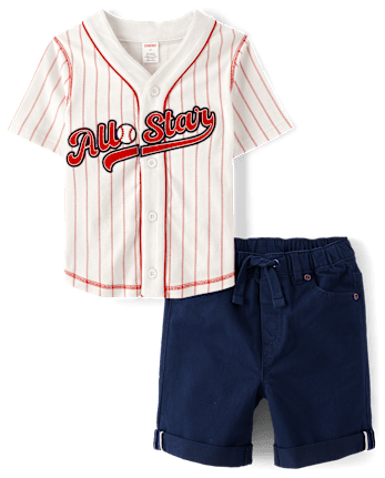 Boys Embroidered All Star 2-Piece Outfit Set - Sweet Summer
