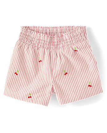 Girls Embroidered Cherry 2-Piece Outfit Set - Sweet Summer
