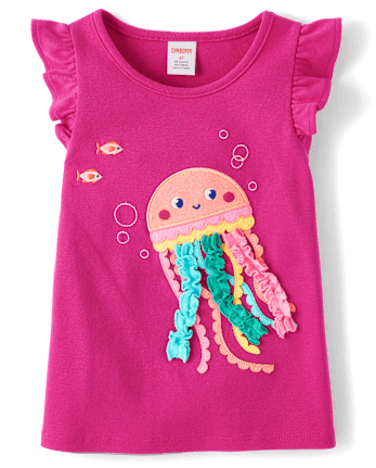 Girls Embroidered Jellyfish 2-Piece Outfit Set - Little Essentials