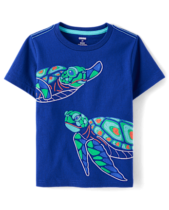 Boys Embroidered Turtle 2-Piece Outfit Set - Little Essentials