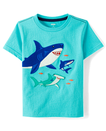 Boys Embroidered Shark 2-Piece Outfit Set - Little Essentials