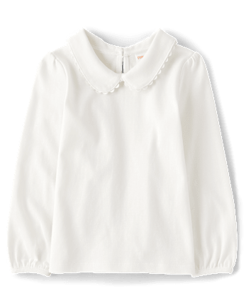 Girls Scalloped Jumper 2-Piece Outfit Set - Campus Cuties