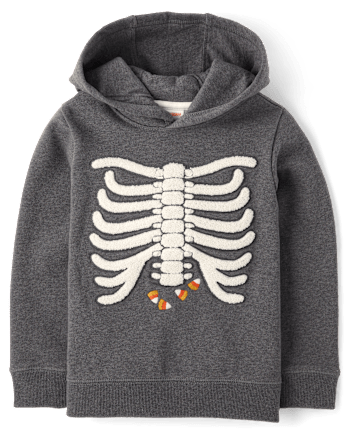 Boys Embroidered Skeleton Fleece Jogger 2-Piece Outfit Set - Halloween