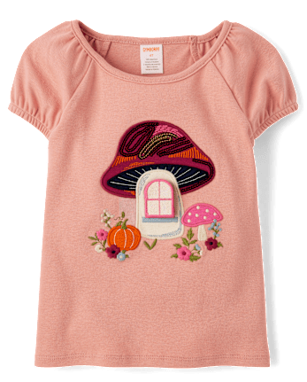 Girls Sequin Mushroom 3-Piece Outfit Set - Fall Celebrations