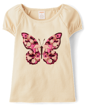Girls Sequin Butterfly 2-Piece Outfit Set - Fall Celebrations
