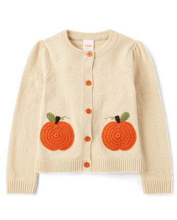 Girls Crochet Pumpkin 2-Piece Outfit Set - Fall Celebrations