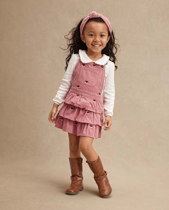 Girls Embroidered Fox 2-Piece Outfit Set - Highland Hills
