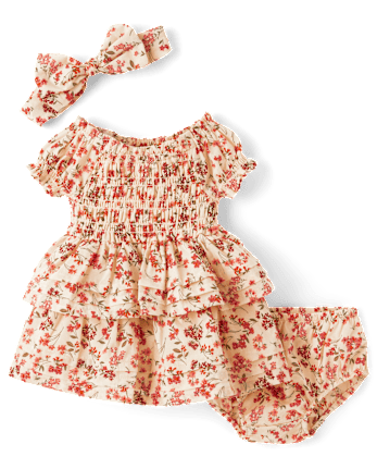 Baby Girls Embroidered Floral 3-Piece Outfit Set - Homegrown by Gymboree